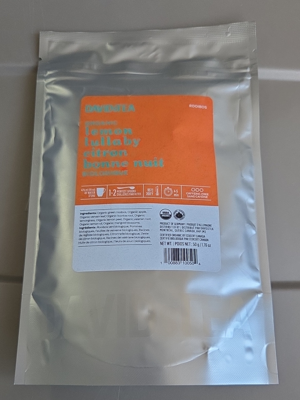 2/$20 New! Sealed! Davidstea LEMON LULLABY Loose Leaf Tea 50g Davids Tea
